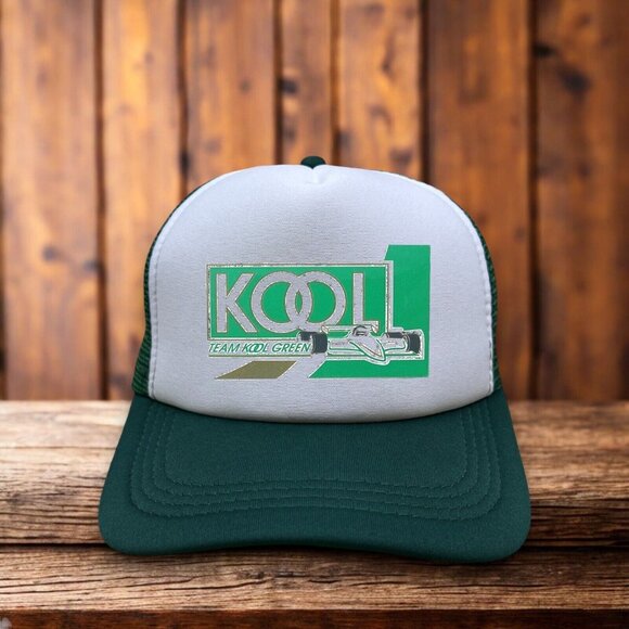 Kool Team Cigarettes Motorsport Trucker Hat Green Snapback Baseball Cap - Picture 1 of 4
